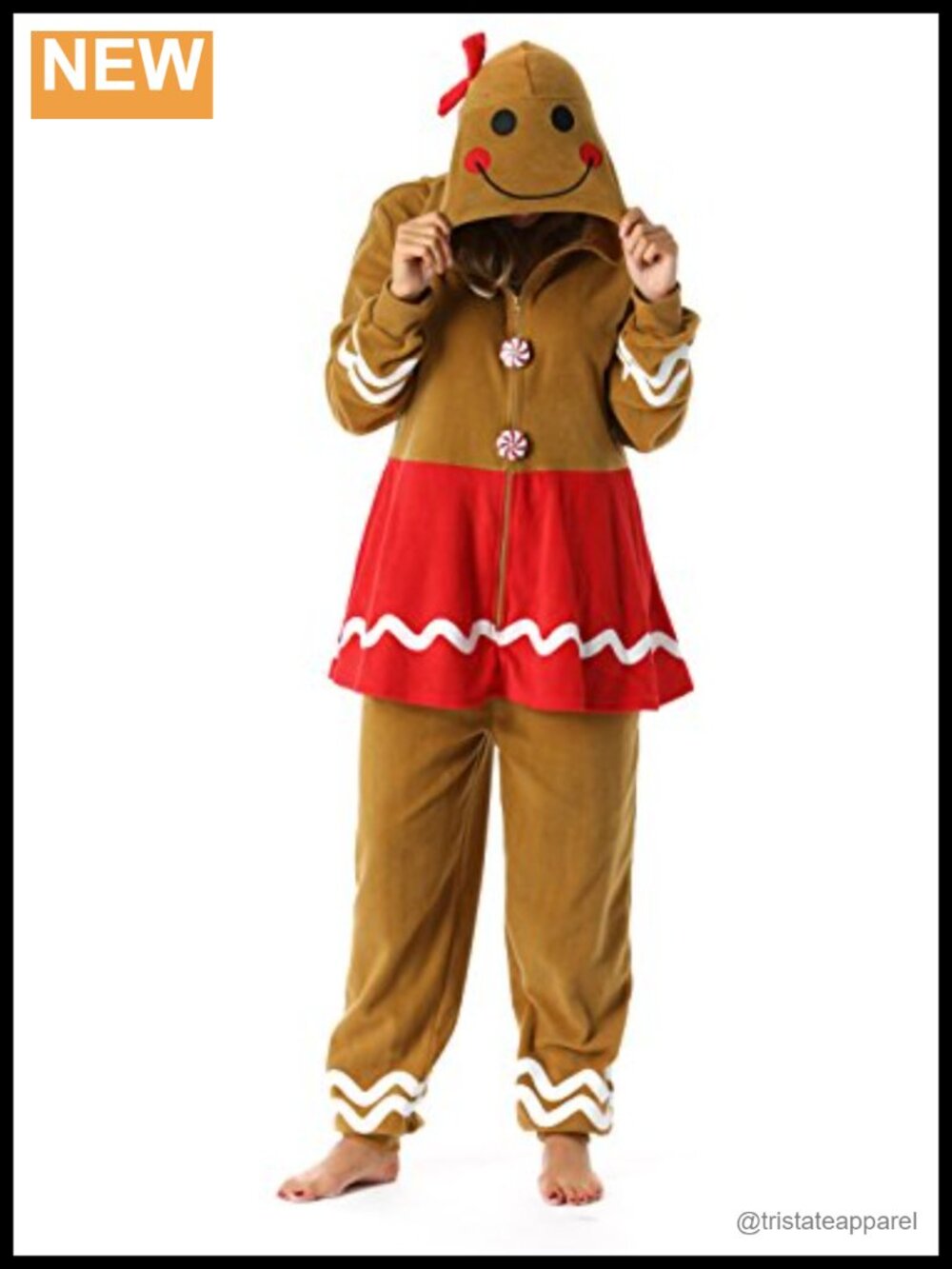 Christmas Onesie Women One-Piece Pajama Jumpsuit Hooded Micro Fleece Holiday
